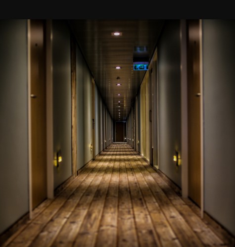 Hard wood flooring in a hotel